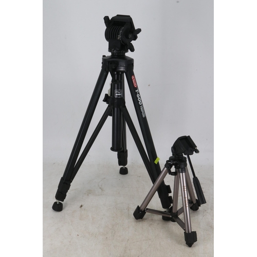 17 - Optex T-600 camcorder tripod, other smaller tripods, slide projector editors etc