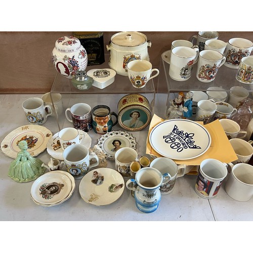 26 - large selection of assorted mainly commemorative items, to include some Corfe Castle Poole Pottery p... 