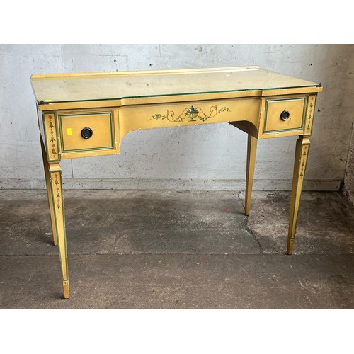 214 - A regency style three drawer serving table/desk (measures approx. W107cm x D50cm x H79cm)