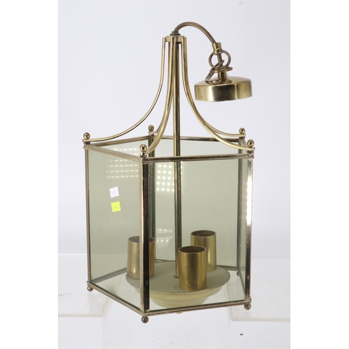 167 - Two brass ceiling lanterns