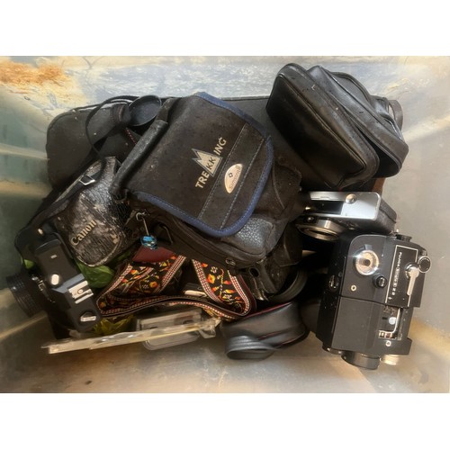 156 - Large selection of assorted photography items, camera etc many showing damage together with other su... 