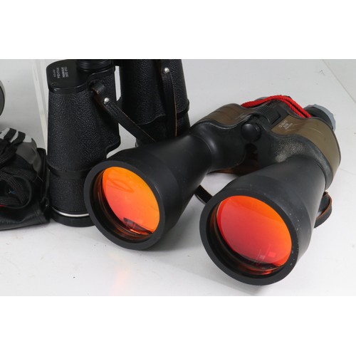 82 - Several pairs of assorted binoculars to include Bell & Howell, Pentax and Tasco etc