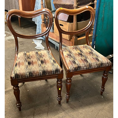 288 - Pair of Victorian dining chairs together with blanket box