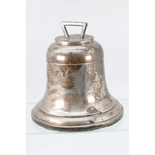 2 - Silver hallmarked inkwell (weighted) in the shape of a bell (total weight 450g, measures approx. 12c... 