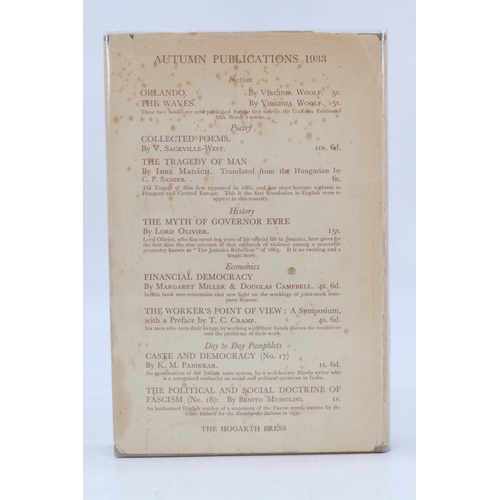 63 - Virginia Woolf; Flush with original dust jacket 1933 first edition published by Hogarth Press