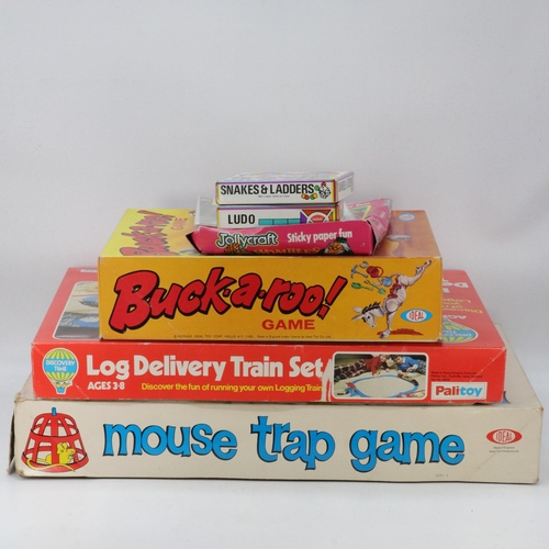 145G - Selection of vintage and later games, Passing the Buck, Buckaroo, Chad Valley Tom and Jerry Slideram... 