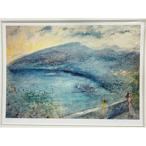 151 - John Rosser pencil signed print of a cove scene (picture measures approx. 51cm x 36cm)