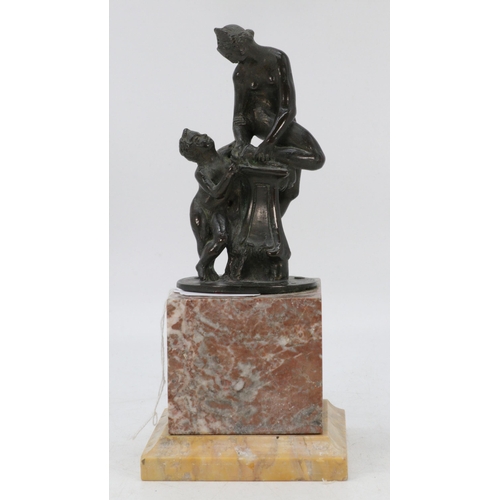 165 - Bronze figural group of Venus and Amor on marble plinth (measures approx. 24cm tall)