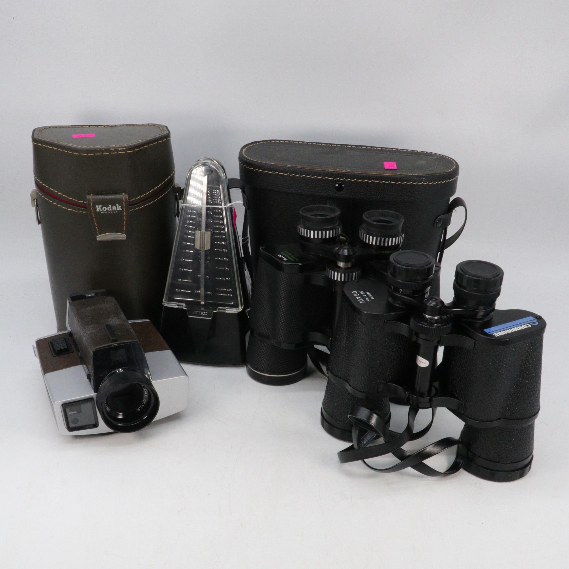 Kodak Ektar camera in fitted case together with two pairs of cased