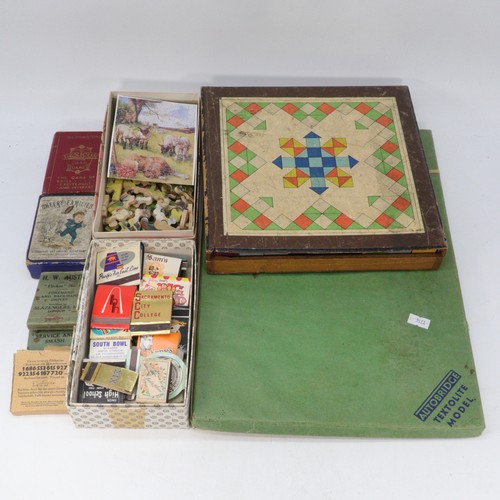 57 - Selection of vintage games, puzzle, Autobridge, childrens books including Blue Peter, Rupert, Two HW... 