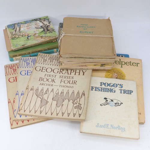 57 - Selection of vintage games, puzzle, Autobridge, childrens books including Blue Peter, Rupert, Two HW... 