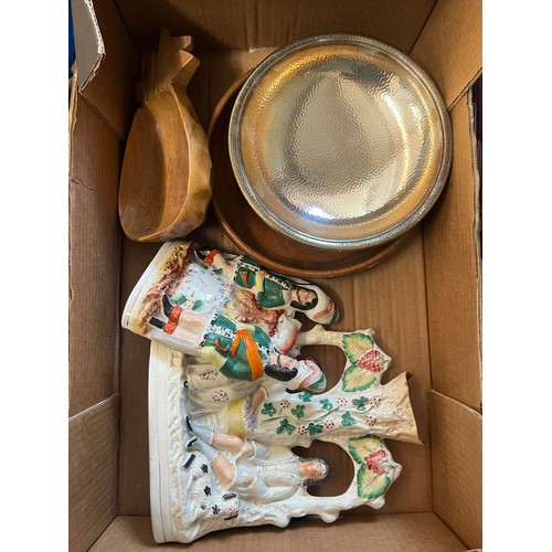 89 - Four trays of assorted ceramics and sundries including Royal Albert Memory Lane tea ware, Staffordsh... 