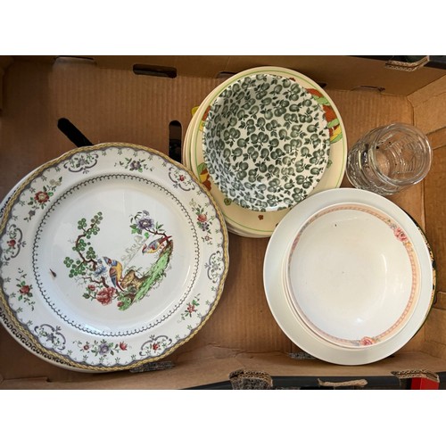 89 - Four trays of assorted ceramics and sundries including Royal Albert Memory Lane tea ware, Staffordsh... 