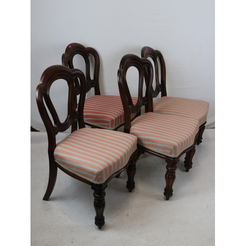 117 - Set of four Victorian mahogany balloon back dining chairs