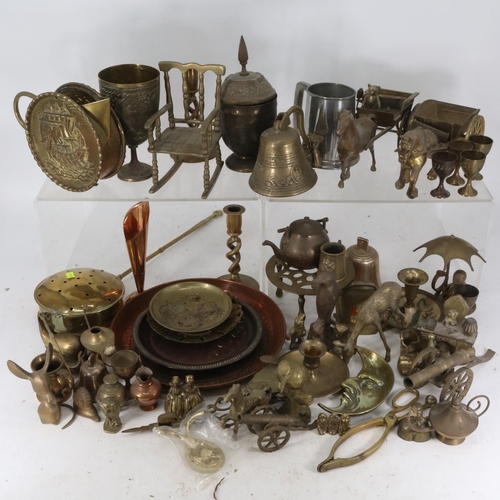 132 - Large assortment of brass items