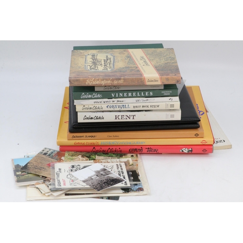 135 - A quantity of Graham Clarke books, postcards etc