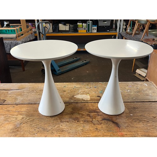 161 - Pair of vintage Arkana white finish side / wine tables