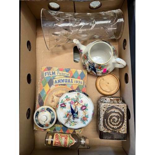 194 - Four trays of assorted ceramics and sundries including Poole, glass items and more