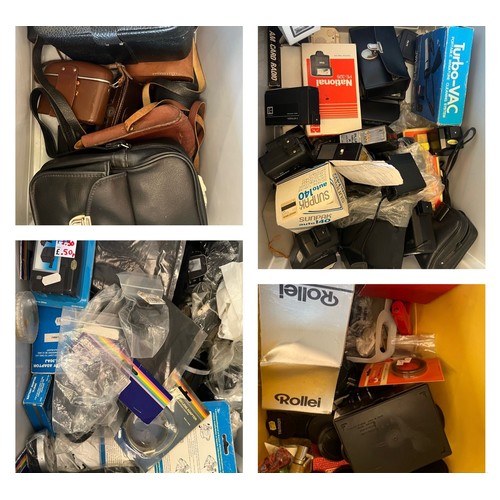 210 - Large quantity of photographic accessories, empty cases etc