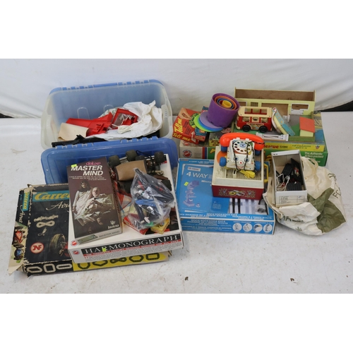 222 - A selection of toys and games to include Carrera Avus and track, Test Match, Chemistry set, Tarzan t... 