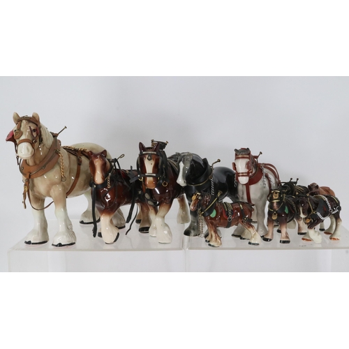 249 - Selection of assorted ceramic shire horses