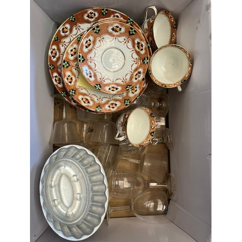 270 - Six boxes of assorted Ceramics, glass and sundries, Includes vintage Royal Albert, Jardinere and muc... 