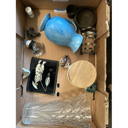 270 - Six boxes of assorted Ceramics, glass and sundries, Includes vintage Royal Albert, Jardinere and muc... 