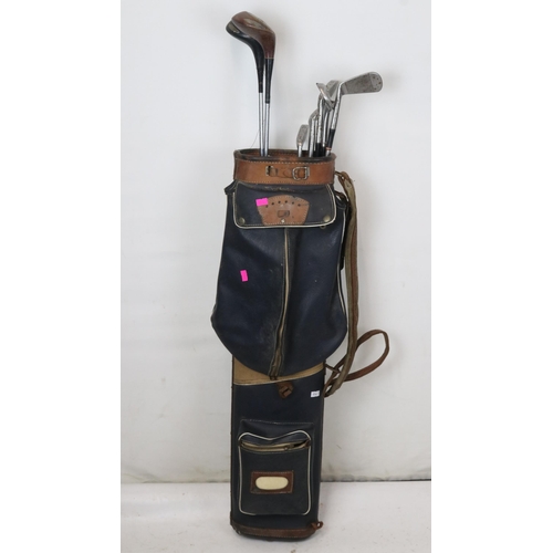 289 - Vintage golf clubs and a bag