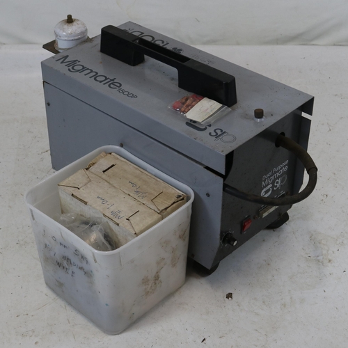 297 - A Migmate 150DP Mig welder with assorted mig welding wire.  Untested. Trade - spares or repairs