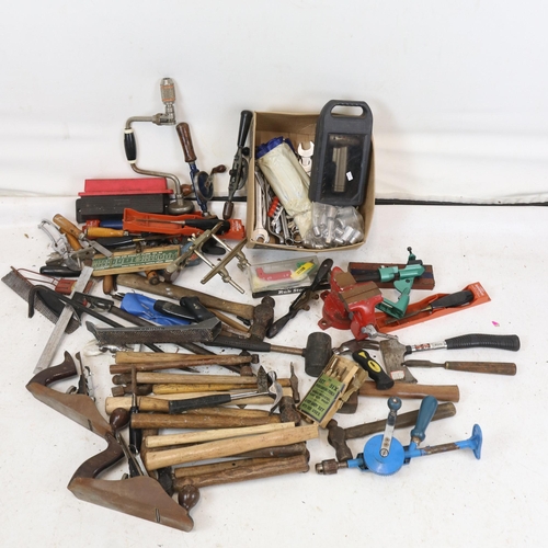 298 - A collection of assorted tools to include hammers, chisels, sockets, hand drills etc..