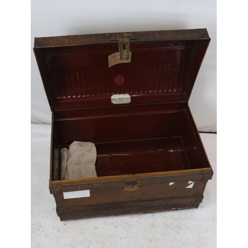 302 - Vintage Cunard Jones Bros dome top travel trunk