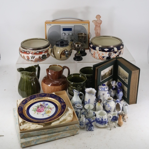 235 - Mixed sundries including ceramics, plated ware, dab radio etc trade spares and repairs