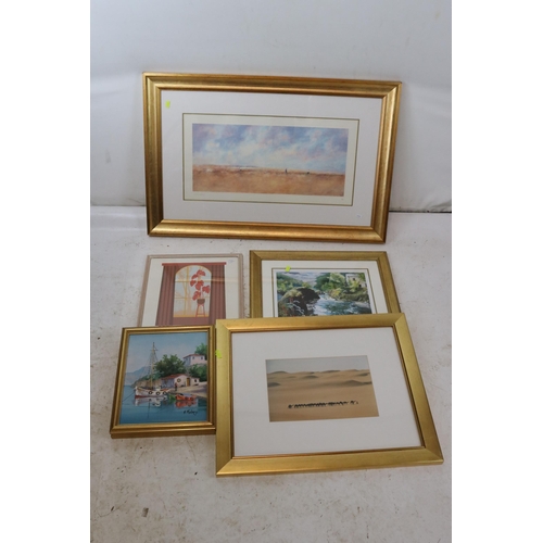 301A - Gilt framed Noel Gregory signed limited edition print together with other pictures