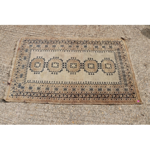 39 - Three rugs all showing wear (inspect all) measures approx. 120cm x 185cm/123cm x 180cm/95cm x 152cm