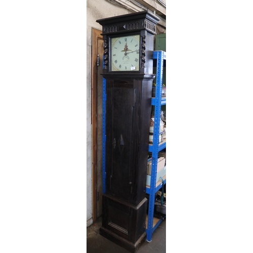 53 - 30 hour longcase clock with square painted dial, by Summerhayes, Ilminster.