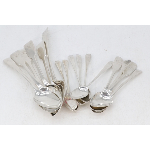 48 - A good selection of antiques and later silver hallmarked spoons