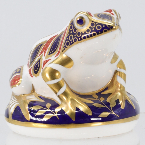 60 - Royal Crown derby toad paperweight with gold stopper