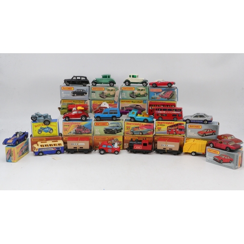 116 - A good selection of assorted matchbox vehicles ( some noted  in replica boxes)