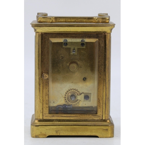 125 - Brass cased carriage clock (no key)