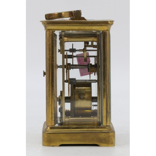 125 - Brass cased carriage clock (no key)