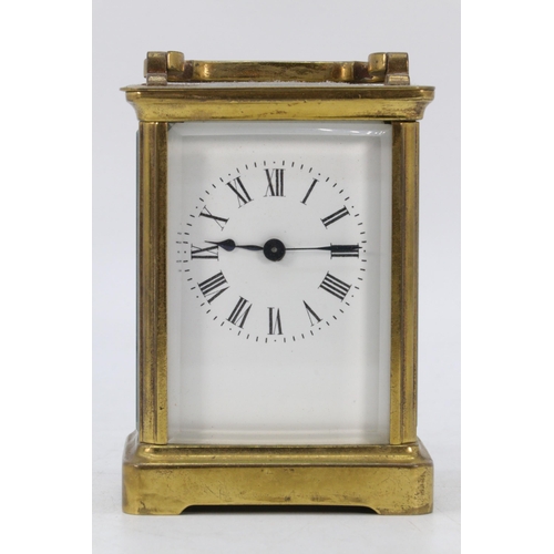 125 - Brass cased carriage clock (no key)