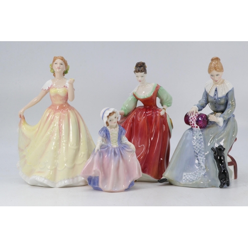 615 - Royal Doulton figure of the year 1995 Deborah, together with Dorothy HN3098, Fair Lady (red) HN2832 ... 