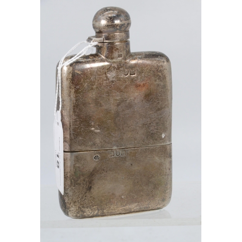 18 - Silver hallmarked hip flask weight approx. 155g