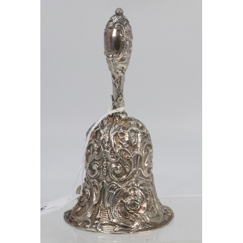 38 - Heavy decorative hand bell approx. weight 330g (a/f)