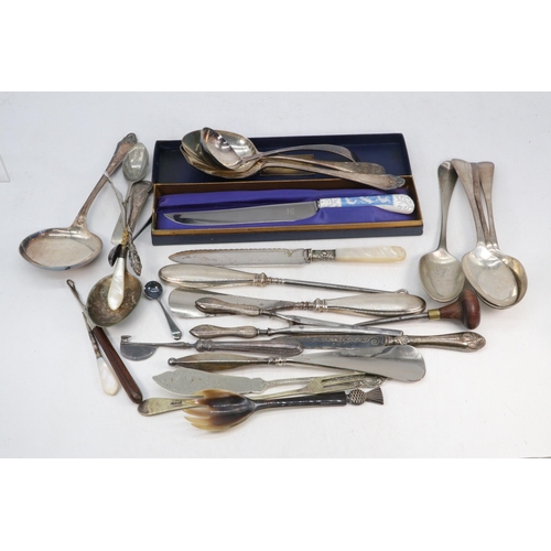 54 - Selection of vintage and later plated flatware cutlery