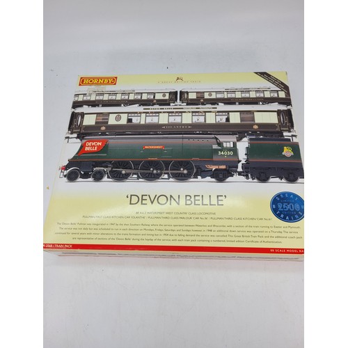 59 - Boxed Hornby Devon Belle train set R2568 with pullman first class kitchen car etc