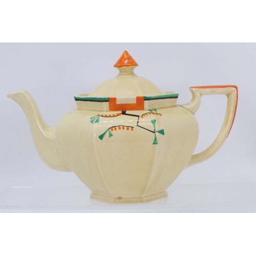 1 - Art deco ceramic Clarice cliff Bizarre teapot and lid