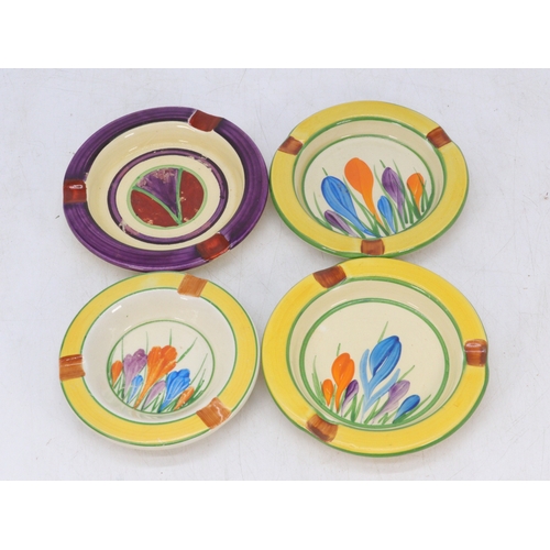 2 - Four Clarice Cliff art deco ashtrays