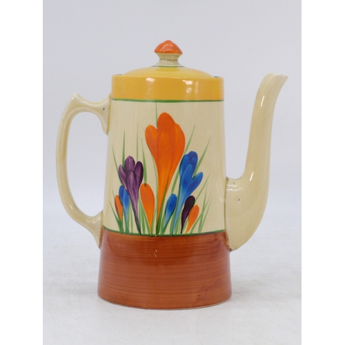 3 - Clarice cliff art deco crocus coffee pot with lid