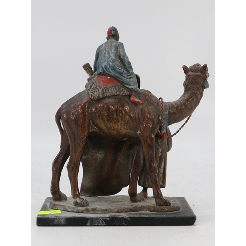 42 - Antique spelter Arabian rug seller table lighter (a/f)